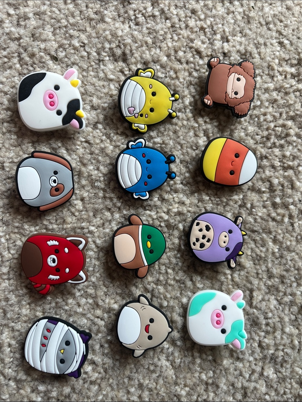 Squishmallows Multicolor Animal Shoe Charms - Blue, Yellow, Brown and More